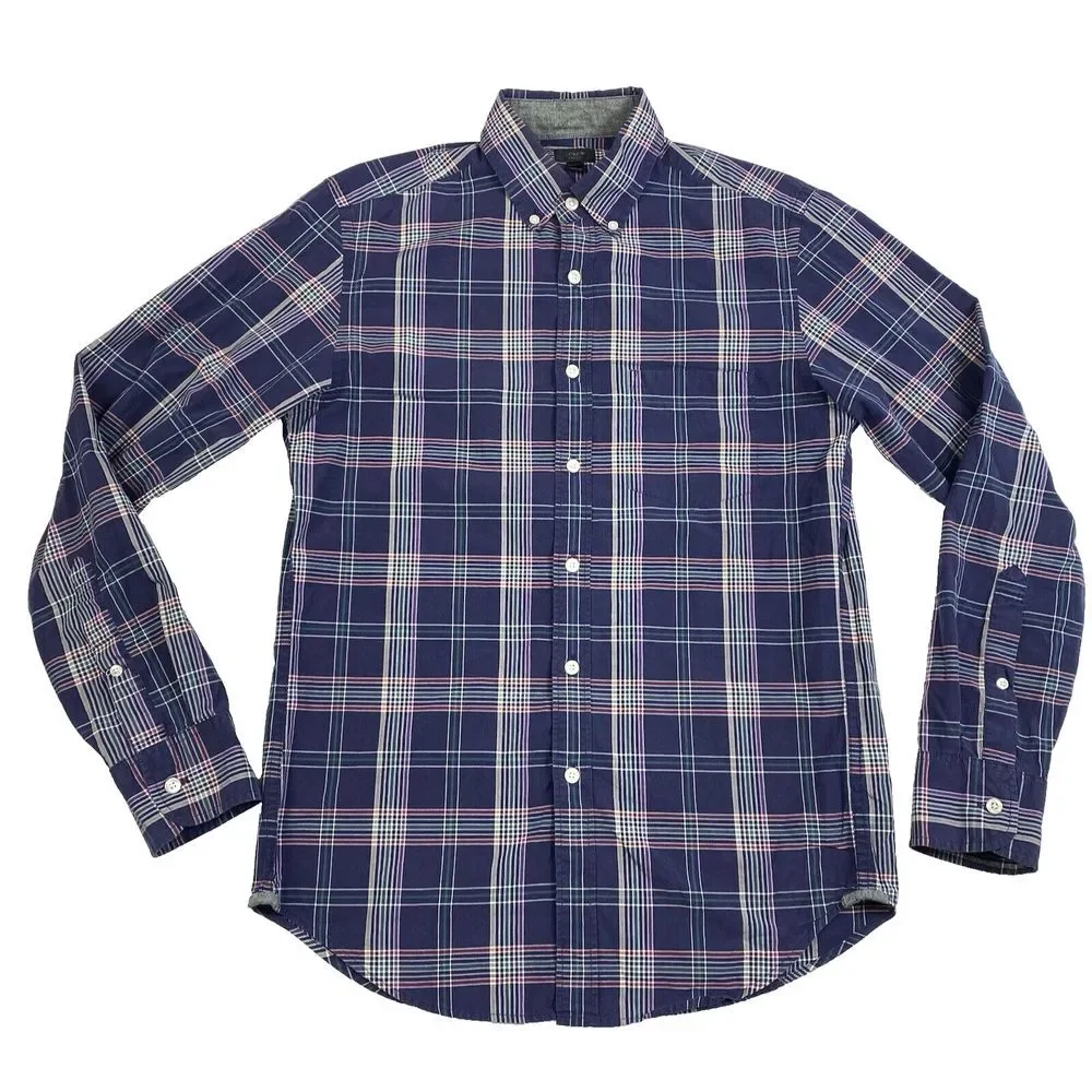 J. Crew‎ Men's Shirt Size Small Tartan Plaid Long Sleeve Button Front Collared
